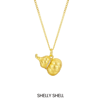 Shelly Shell镶钻南瓜葫芦项链 高级感小众设计
