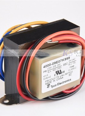 TYCO 4000-09E07K999 40VA 208V240V转24V 导线 UL美式隔离变压器