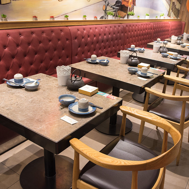 定制中餐西餐厅餐饮卡座日料饭店靠墙自助火锅店卡座沙发桌椅组合