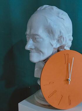 北欧简形约现代水泥北挂IVS钟表客厅卧室家用静音圆钟欧时钟工业