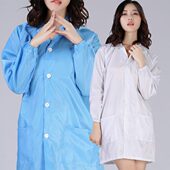 防静电大褂网格无尘服格子静电衣中长款