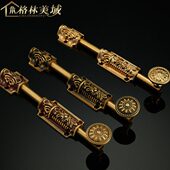 明装 仿古插销 插销 格林美域 黄铜复古插销 欧式 木门插销 铜插销