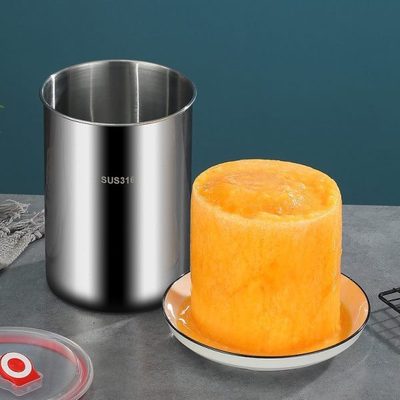 绵绵冰砖专用桶加厚不锈钢刨冰机雪粉桶商用摆摊保冷冰柱圆形模具