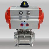 304气动3片式 丝扣球阀DN15DN20DN25DN32DN40DN50...Q611F 16P