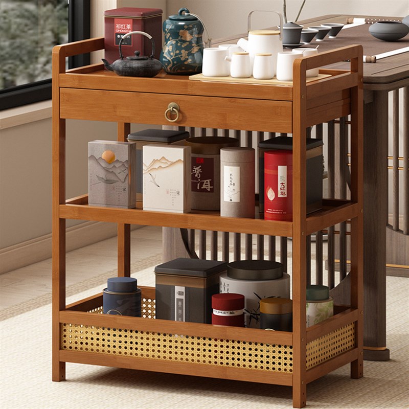 新中式茶叶柜g禅意茶杯茶台茶壶茶边柜小边几茶水柜置物柜茶叶架