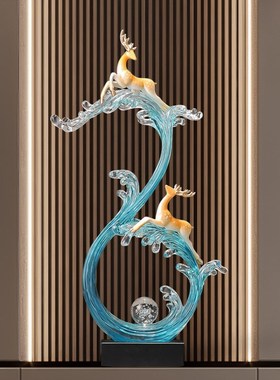 入户玄关风生水起竖高摆件现代客厅壁龛电视N柜摆设轻奢高档装饰