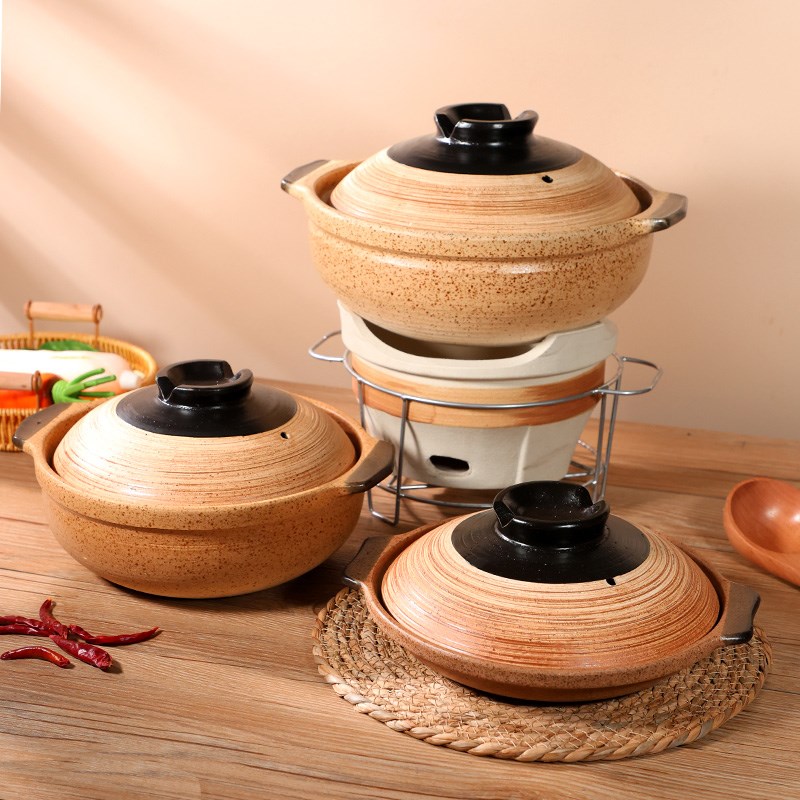 老式粗土砂锅家用商m用燃气灶煲汤沙锅耐高温干烧不裂煲仔饭小砂