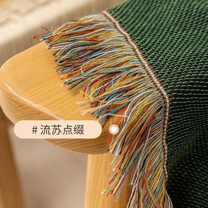 美式复古沙发毯情侣人物插画四季通用线毯全包盖巾防尘座垫套罩布