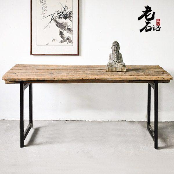 老榆木长桌全实木门板桌复古民宿中式桌椅原木禅意办公桌长条茶桌,住宅家具,其它桌类,淘宝优惠券,粉丝福利购,淘宝优惠卷