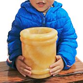 大号玉石笔筒时尚 简约桌面玉摆件文具收纳盒超大容量可爱简单特大