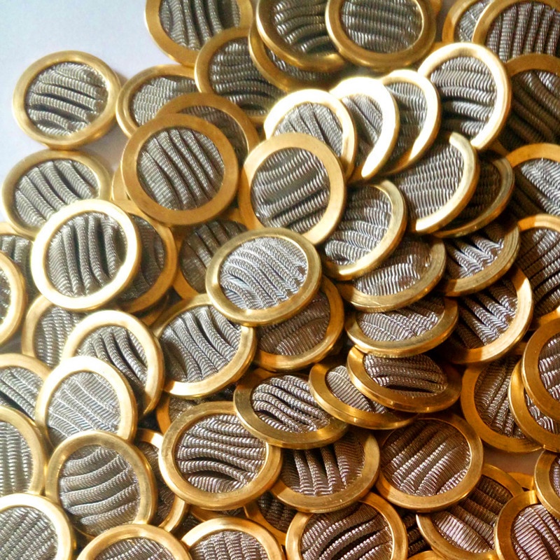 适配穆格MOOG伺服阀专用过滤网C黄铜包边折叠波页滤芯圆形纽扣滤