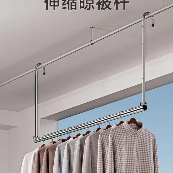 晾衣架家用阳台伸缩晾衣杆不锈钢吊挂晒被子神器免打孔升降晾衣架,收纳整理,壁挂晾晒架/网,淘宝优惠券,粉丝福利购,淘宝优惠卷