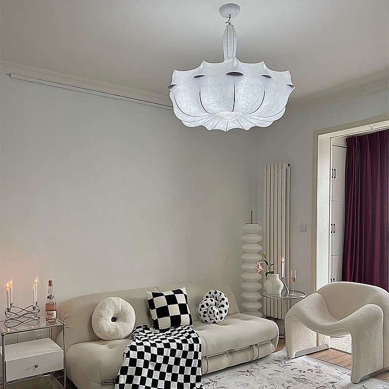 意大利蚕丝别墅民宿客厅吊灯飞艇法式H网红卧室餐厅灯软装展厅灯