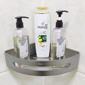 香港四维铝板单层三角架浴室置物架铁灰色太空铝网篮厨房转角架