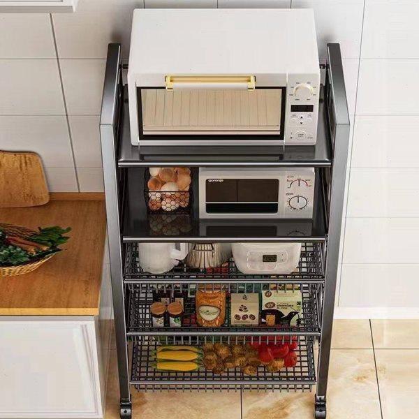 移动厨房置物架多层收纳架落地锅架多功能加厚烤箱微波炉储菜架子,厨房/烹饪用具,微波炉置物架,淘宝优惠券,粉丝福利购,淘宝优惠卷