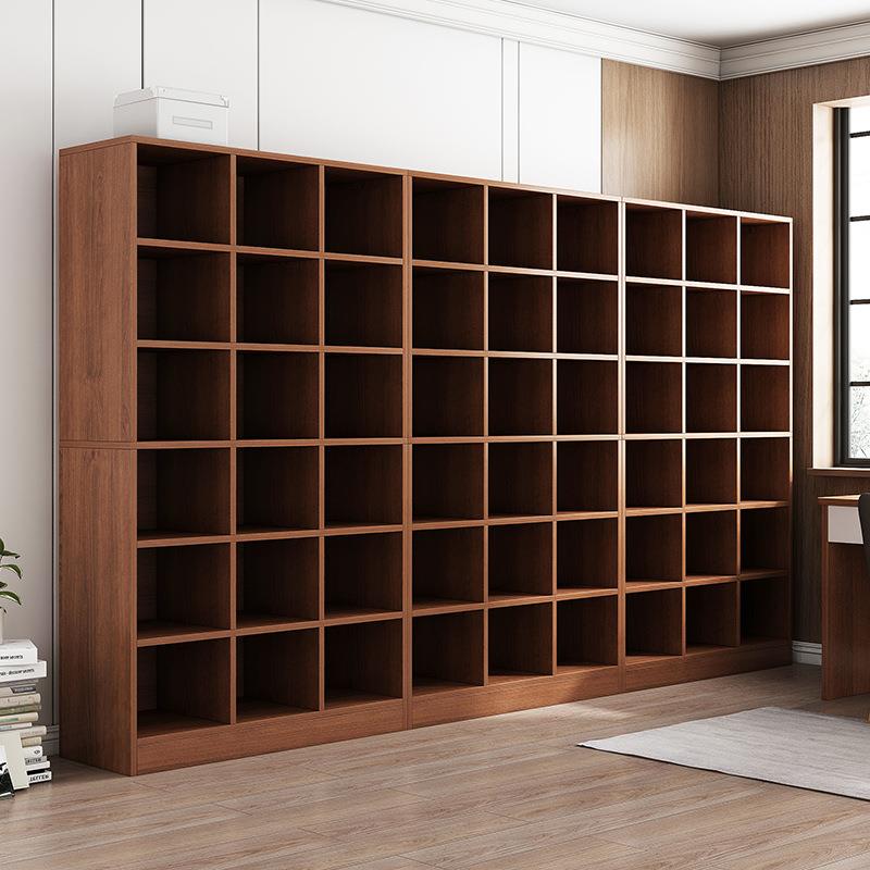 书柜置物架客厅落地收纳展示架实木色组合格子储物柜简约现代书架