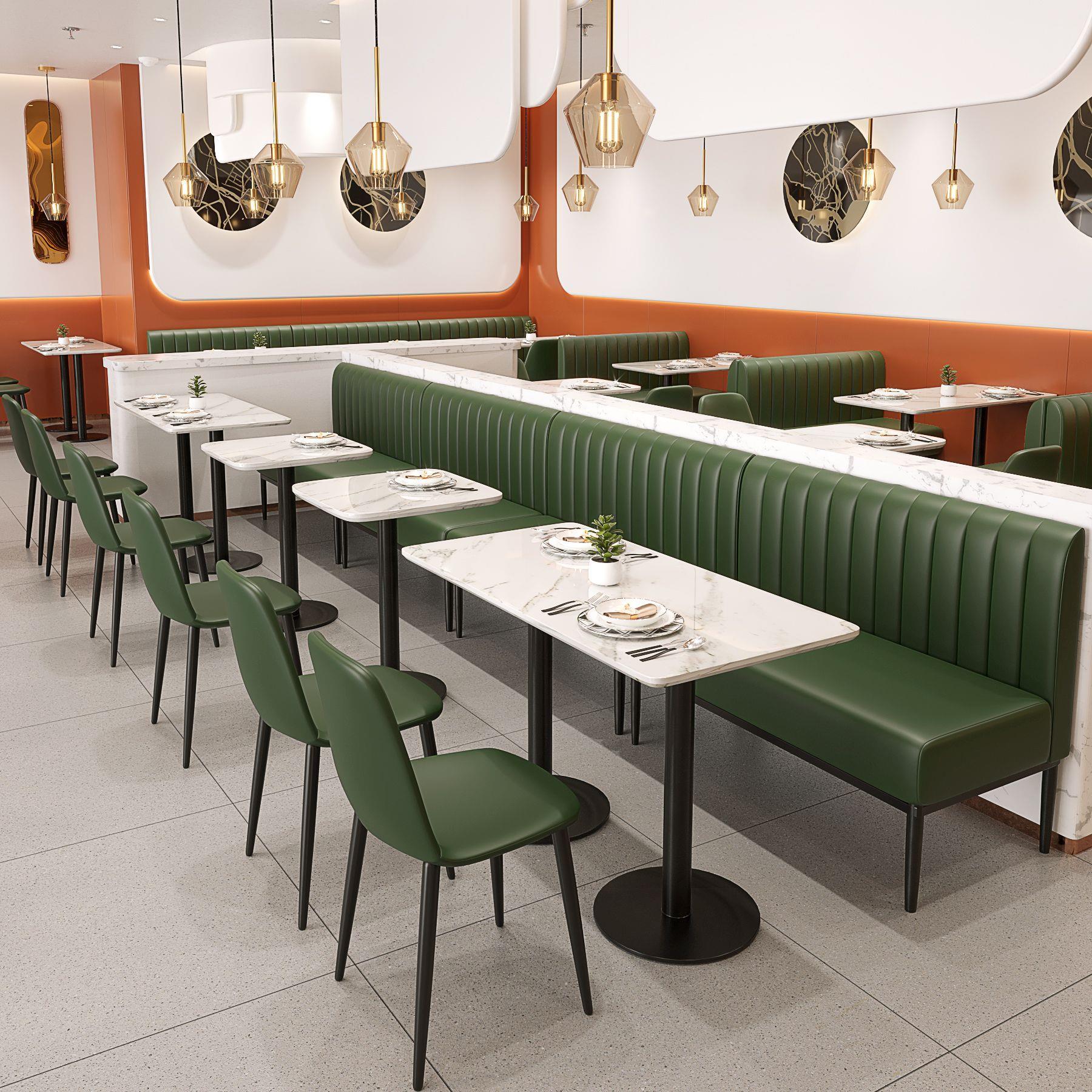 北欧风奶茶店桌椅饭店桌椅组合餐厅咖啡厅沙发卡座饭店餐桌椅组合