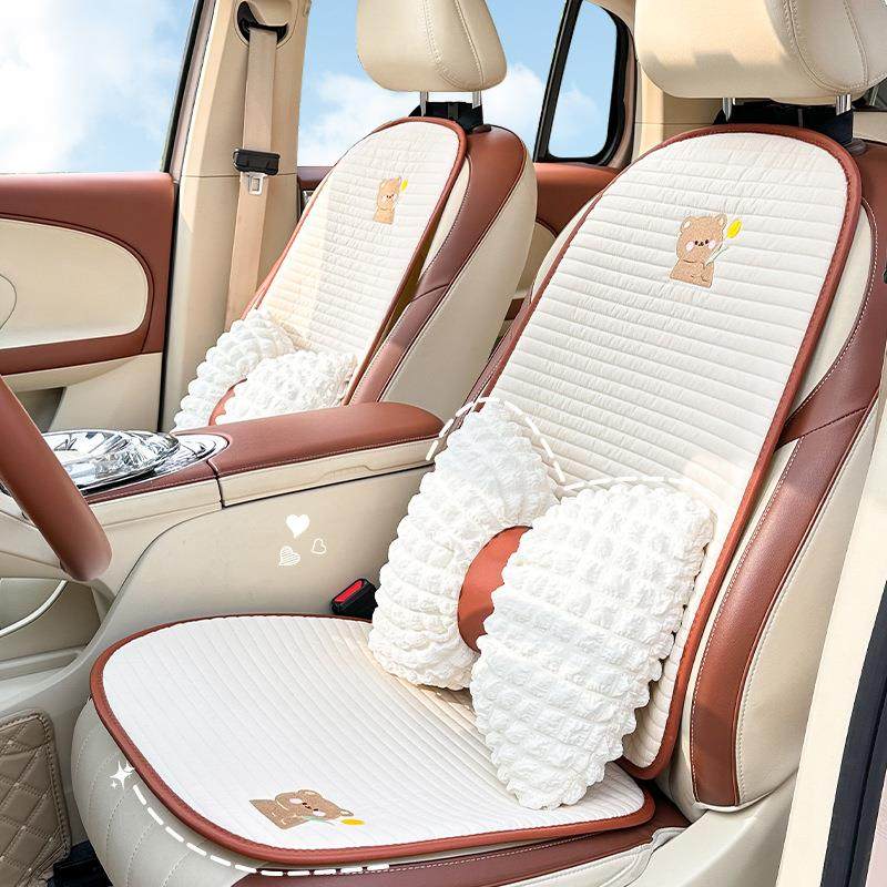四季通用汽车坐垫高级感卡通熊兔布艺车用座椅垫女生可爱车载坐垫,汽车用品/电子/清洗/改装,通用脚垫,淘宝优惠券,粉丝福利购,淘宝优惠卷