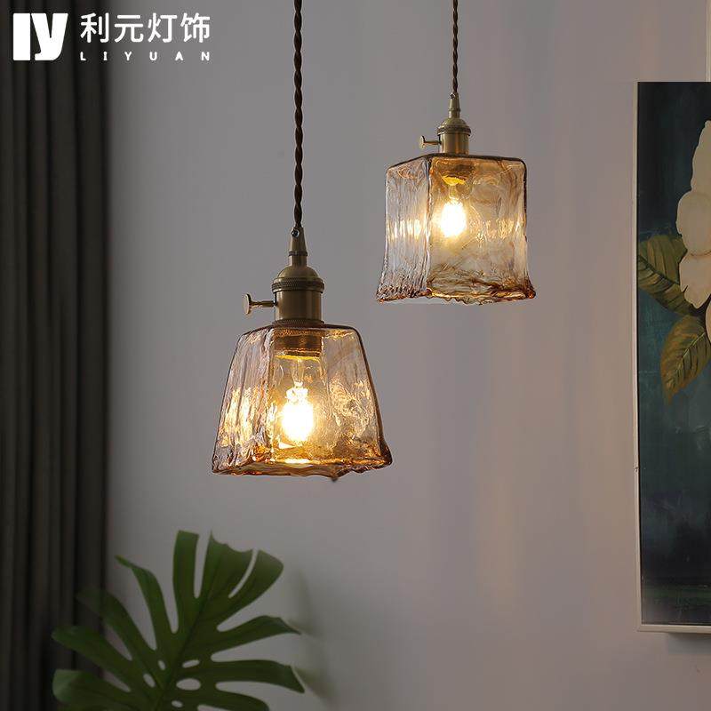 北欧复古黄铜玻璃吊灯民宿吧台餐厅床头灯创意个性咖啡厅客厅灯具,家装灯饰光源,智能吊灯,淘宝优惠券,粉丝福利购,淘宝优惠卷