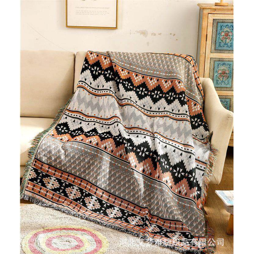 沙发盖巾北欧ins风全盖复古单人盖布简约四季通用沙发套罩垫