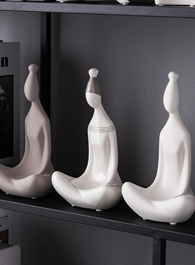 现代简约抽象艺术人物摆件样板间客厅电视柜酒P柜玄关软装饰品摆