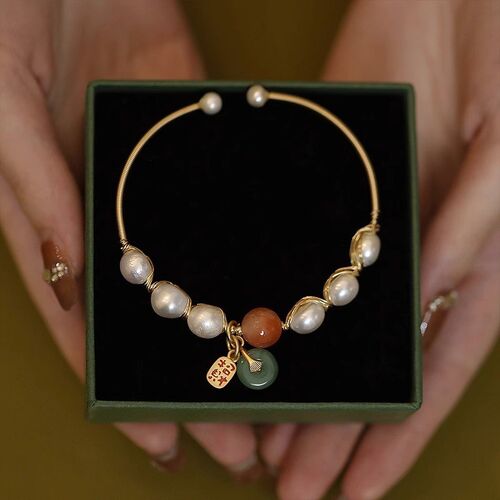 Beaded Bracelet Women Pearl Jewelry Hong Kong Style Retro Ch