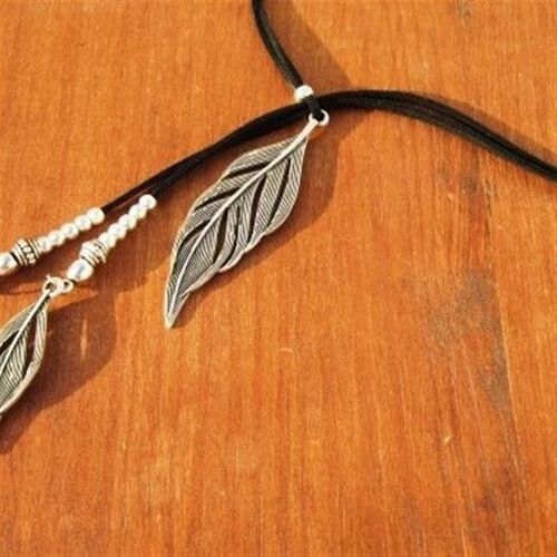 Leaves CCB Alloy Korean Velvet Vintage Pendant Literary Retr