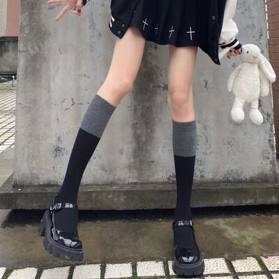 Spliced Overtheknee Socks JK Girl Warm Long Tube Socks Lolit
