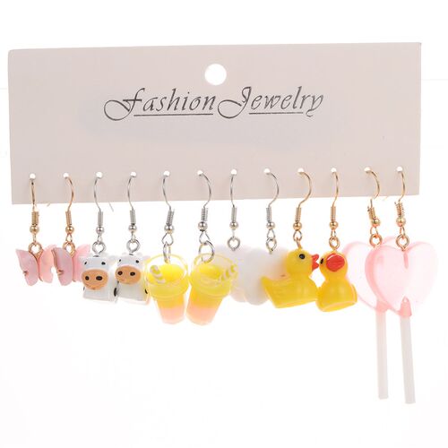 Cloudy Duck Earring Pendant Butterfly Cow Candy Earring 6Pie
