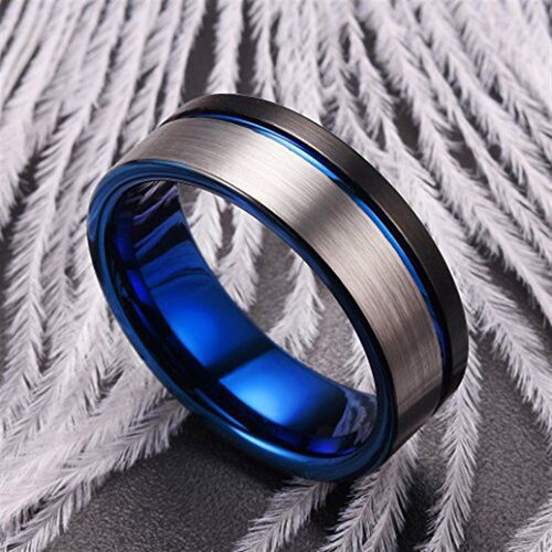 Fashion Creative 3Color Groove Asymmetric Ring from Jabei Ac