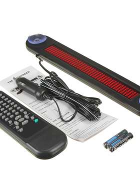 LED显示屏超薄LED显示屏遥控输入7*40汽车条屏吸盘安装单蓝色条屏