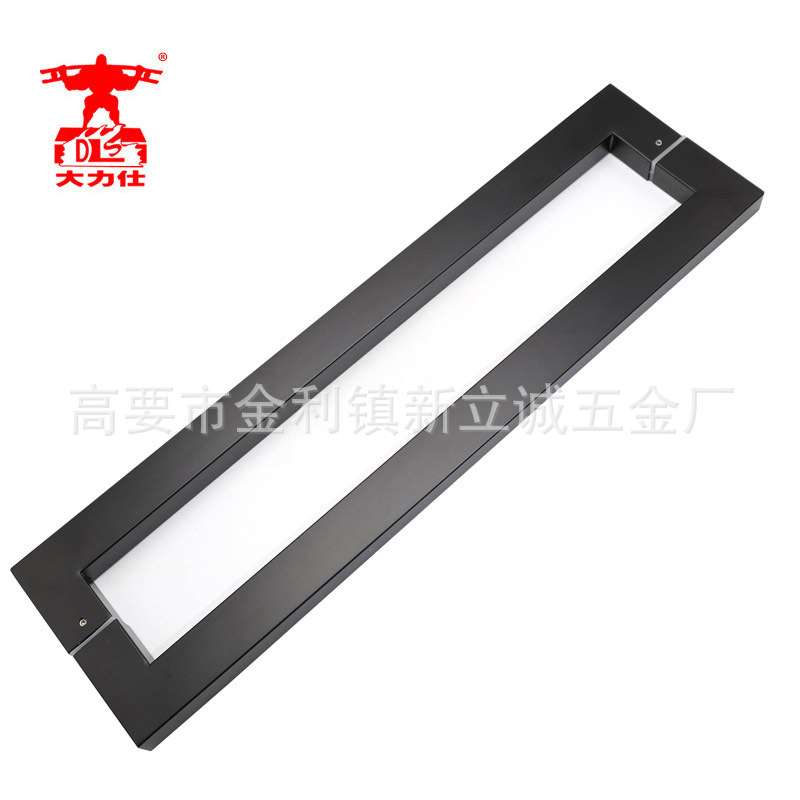 现代简约 不锈钢玻璃门大拉手 方管黑色大门把手 推拉门 酒店拉手