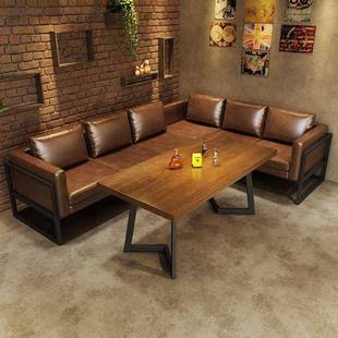 工业风酒吧卡座沙发咖啡厅西餐厅音乐餐吧烧烤店酒馆清吧桌椅组合