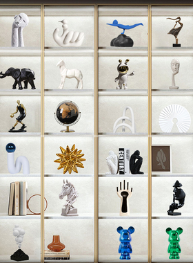 轻奢奶油电d视柜酒柜客厅装饰摆件家居饰品办公室书房样板间摆设