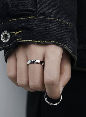 日韩无尽戒指男高级感可调节个性单身戒简K约莫比乌斯环情侣对戒