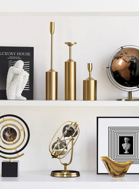 高级感轻奢创意摆件样板间客厅玄关酒柜装饰品现代V家居办公室摆