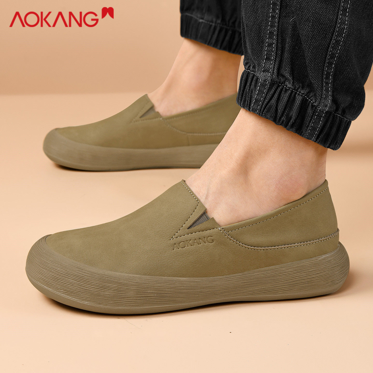 奥康休闲风男士豆豆鞋软底轻便一脚蹬懒人乐福鞋舒适两穿开车鞋子,流行男鞋,乐福鞋（豆豆鞋）,淘宝优惠券,粉丝福利购,淘宝优惠卷
