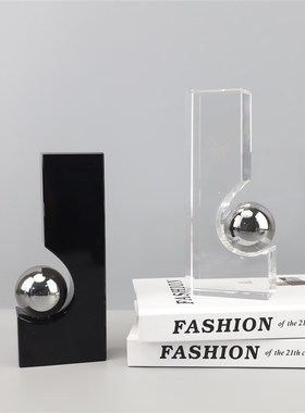 现代简约a几何形状水晶球书档摆件客厅卧室玄关茶几电视柜家居饰