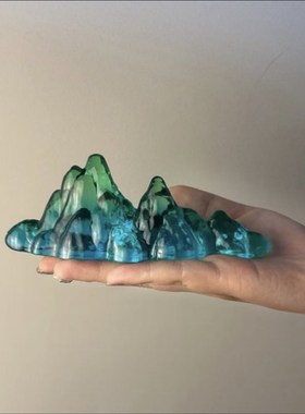 千里江山只此青绿s琉璃观山笔搁装饰摆件SRT