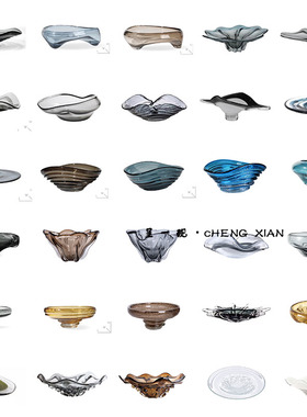 现代简约轻奢高端玻璃琉璃创意果盘收纳I家用摆件茶几桌面餐桌酒