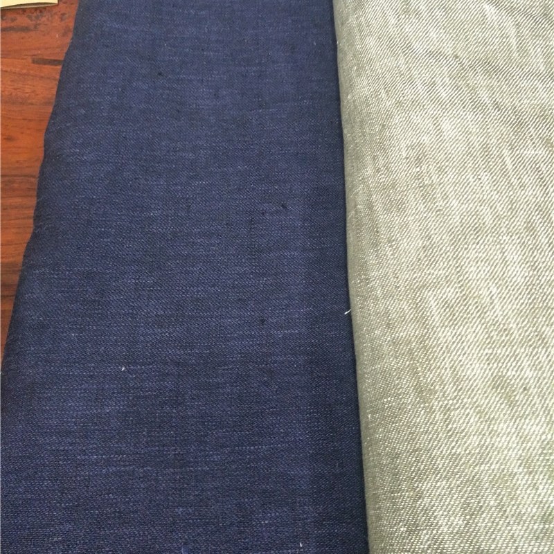 2023冬d季牛仔风格  纯亚麻厚实裤装面料  现货7色  高档休闲时尚