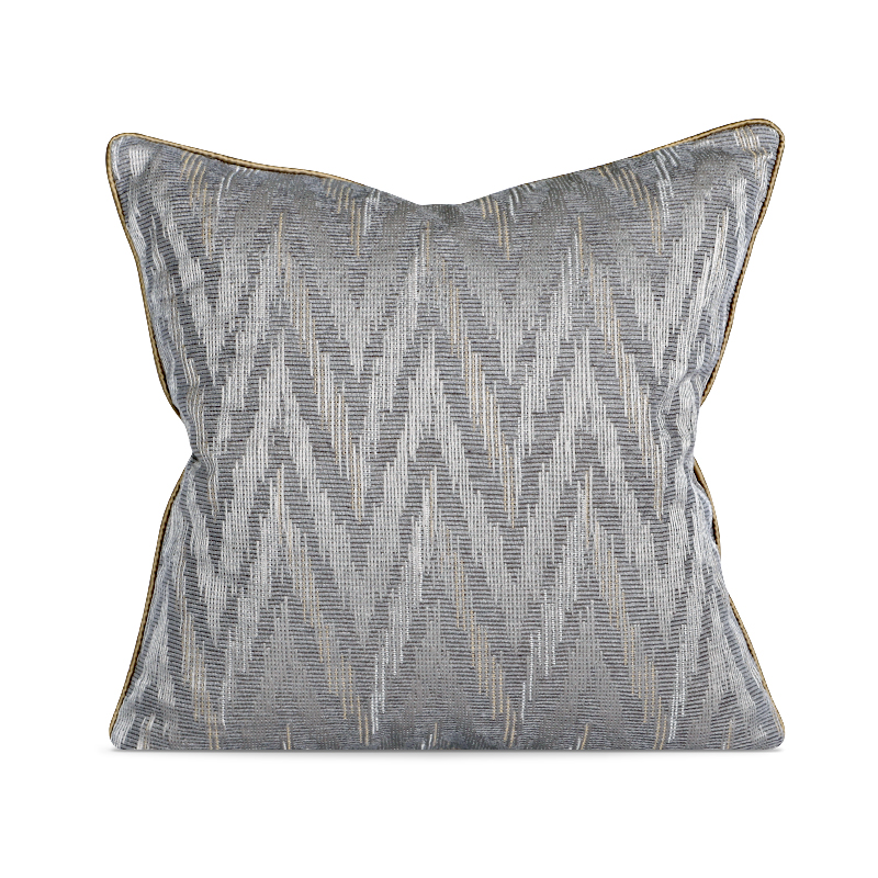 现代简约轻奢波浪丝绒纹刺绣抱枕套E卧室客厅沙P发靠背垫靠枕不含