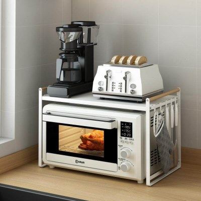 3ZBY厨房微波炉置物架双层台面桌面白色小烤箱架锅架用品家用,厨房/烹饪用具,微波炉置物架,淘宝优惠券,粉丝福利购,淘宝优惠卷