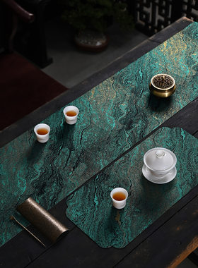 2026新款中式双面禅意织锦茶席茶桌桌旗长条禅意茶桌垫布茶几桌布