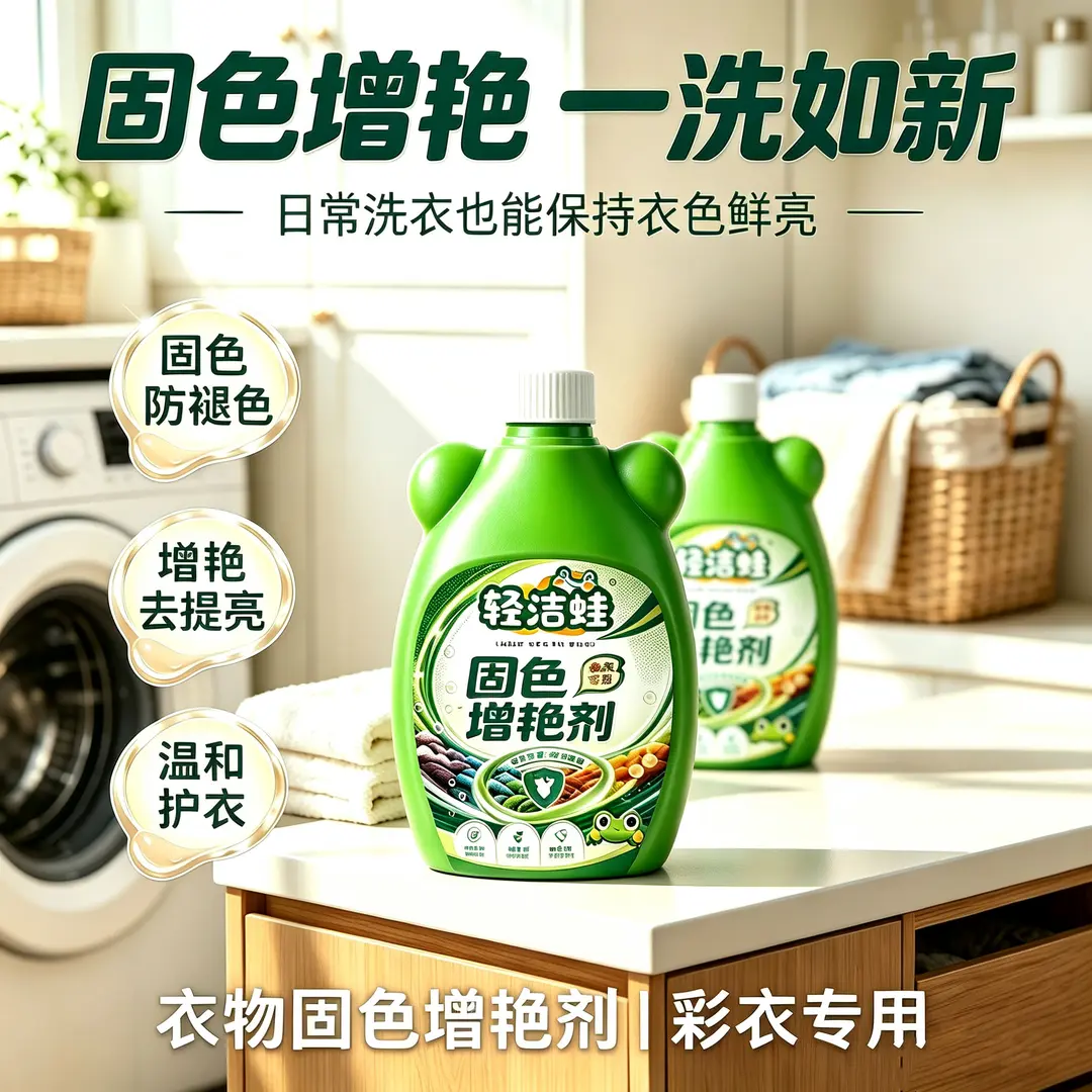 轻洁蛙固色增艳剂温和柔顺护衣
