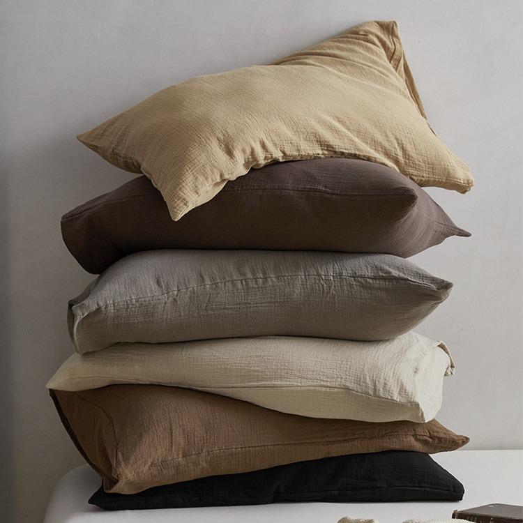 美拉德色系枕套一对装丨A类双层纱枕头套纯棉2023新款48cmx74cm