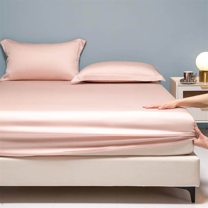 100支长绒棉纯色床笠全棉席梦思保护套床罩垫子防跑罩全包床笠四