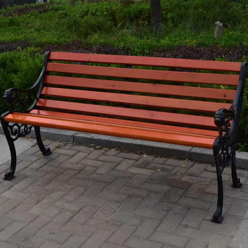 公园椅户外长凳靠背椅园林庭院小区休闲排椅铸铝防腐实木铁艺座J&