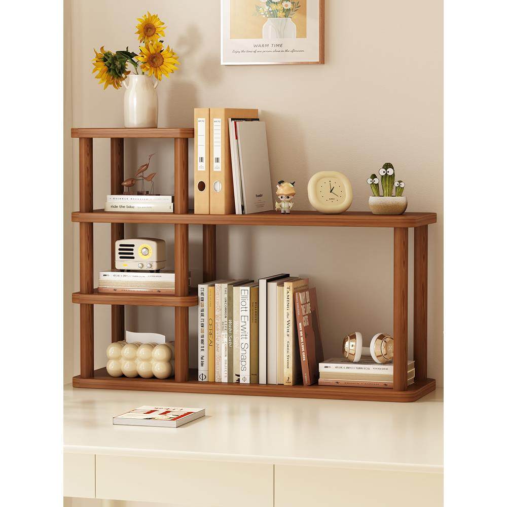 桌面书架置物架多层木质办公室桌上转角高颜值书桌收纳架小书架