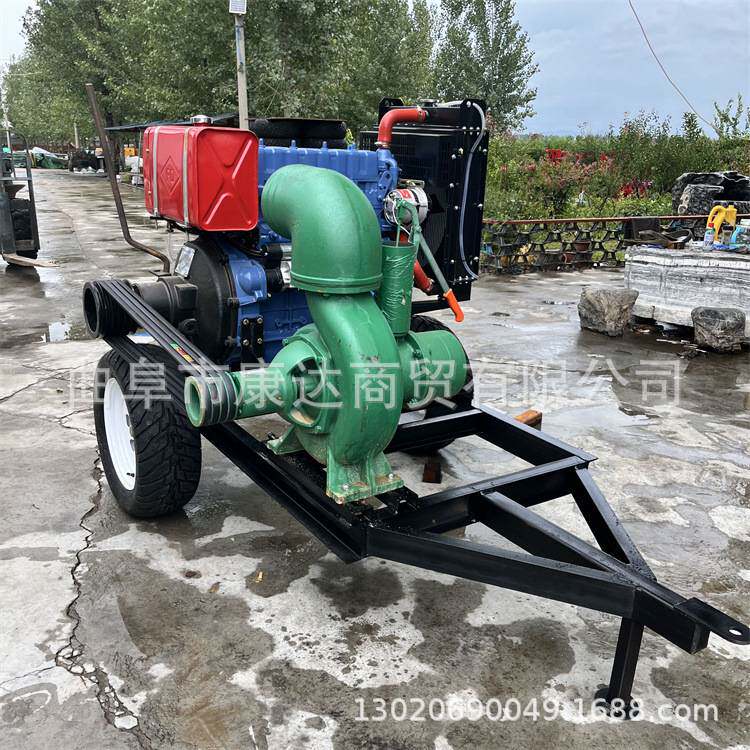 小型移动式排水排灌抽水 柴油拖车4/6/8/10/12寸泵沟河鱼塘排涝泵